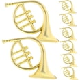 thumbnail image 1 of HOMSFOU 20pcs Christmas French Horn Musical Instrument Hanging Ornament Plastic Mini Violin Model Xmas Tree Hanging Pendant for Christmas DIY Wreath Party Home Decor Golden, 1 of 8