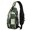 Geometric Triangle Green Pattern, variant on Geometric Triangle Green Pattern Sling Backpack, Cycling Sling Bag with Earphone Port, Multi Pocket Design Gift Ideas for Holiday Birthday Gifts