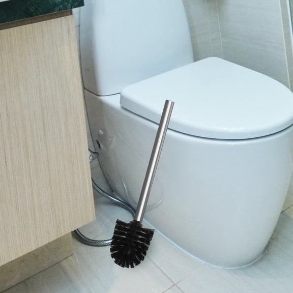 Hemoton 2PCS Toilet Brush Replacement Heads Round Plastic Bowl Brush with Sturdy Bristles for Bathroom Hotel Toilets Deep Cleaning Black