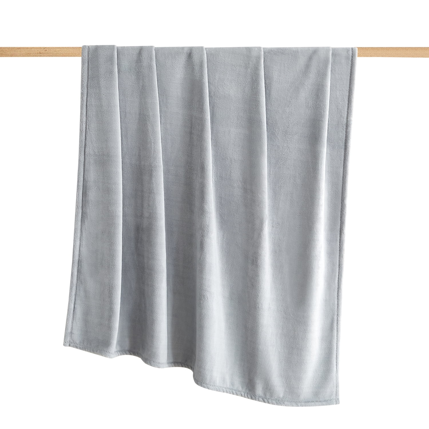 Mainstays Super Soft Plush Couch Throw Blanket, Grey, 50 x 72 in