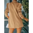 thumbnail image 4 of 2 Piece Women's Open Front Long Sleeve Blazer & Solid Shorts Pants Suit Sets, 4 of 4