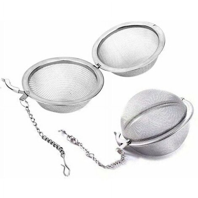 2 piezas de filtro infusor con colador de bolas - Coladores de té con forma de bola - Cuchara de malla de acero inoxidable para filtro de frutas y hierbas de hoja