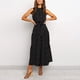 thumbnail image 3 of Maxi Vestido Con Cinturón, Una Línea De Vestido Largo De Tela Suave Sin Mangas Con Cuello Halter Para Mujer Para Fiesta ANGGREK Otros, 3 of 6