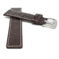 thumbnail image 2 of 26mm Leather Watch Band Strap, White Stitching, Stainless Steel Buckle, 2 of 7