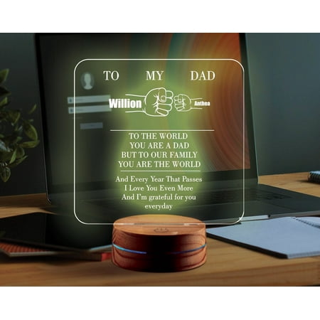 

Custom Night Light For Fathers Day | Home Decor Gift For Men | 40th Anniversary Dad Gift | Home Decor LED Lights
