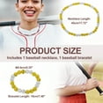 thumbnail image 2 of Uxcell Baseball Necklace Bracelet Set, 18" Baseball Necklace 7.5"  Bracelet Glitter Ice Collection Rhinestone Inspired Bead for Men Women Players Gifts(Yellow White, Pack of 2), 2 of 6