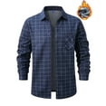thumbnail image 4 of Yusimy Men's Plaid Shirt Long Sleeve Button-Up Collar Flannel Shirt with Pockets Fleece-Lined Warm Casual Style, 4 of 9