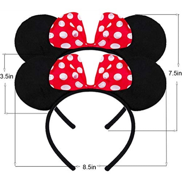 FANYITY - Diademas de orejas de ratón para niñas, mujeres, niños, fiestas, 2 piezas (punto Fanyity FANYITY