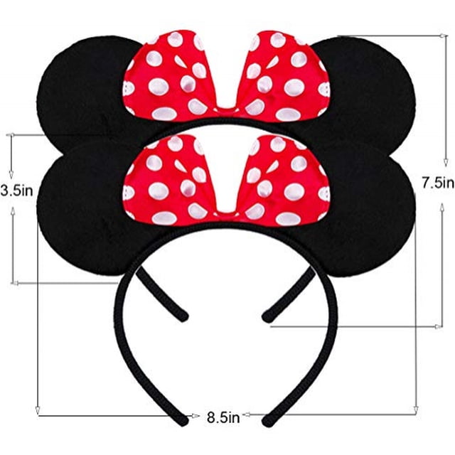 FANYITY - Diademas de orejas de ratón para niñas, mujeres, niños, fiestas, 2 piezas (punto Fanyity FANYITY