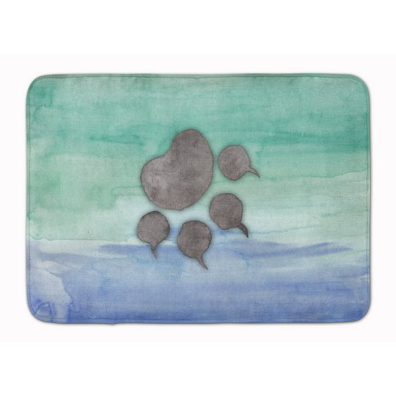 Cat Paw Watercolor Machine Washable Memory Foam Mat