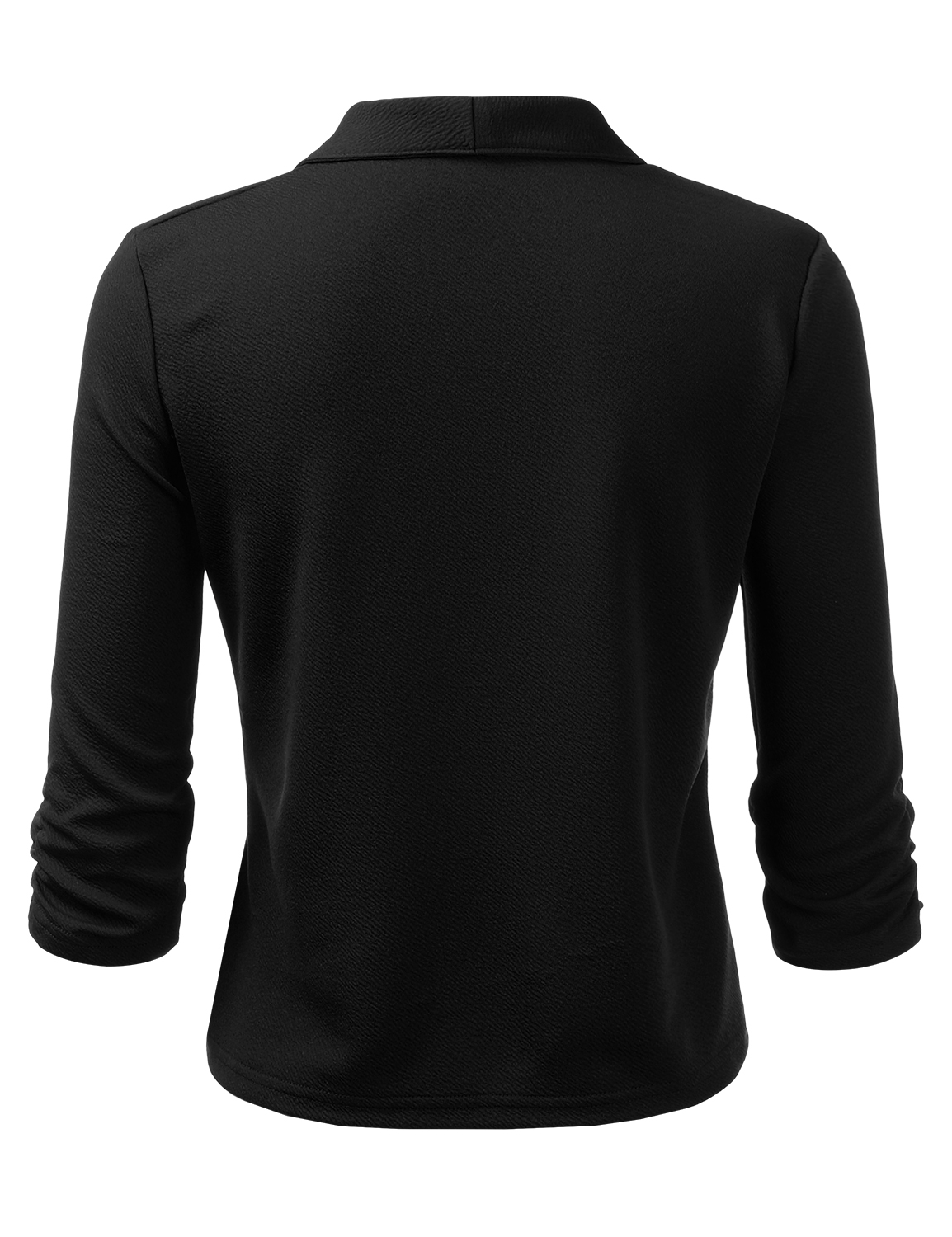 Doublju Women's Ruched 3/4 Sleeve Open Front Blazer Jacket with Plus ...