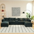 thumbnail image 6 of SOULART 144" Cloud Couch, Black-Gray U-Shaped Sectional Sofa for Living Room, Modern sofa with Ottoman, Storage Box & Cup Holders & Chenille Fabric, 6 of 10