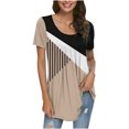 thumbnail image 1 of Pisexur Hauts pour Femmes 2023 Été Grande Taille Tuniques Décontractées à Col Rond Chemises à Manches Courtes Pétale Coupe Ample Blouse Mignonne, 1 of 5