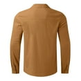 thumbnail image 5 of HAXMNOU Plus Size Long Sleeve Shirts for Mens Solid Color V Neck Casual Button Down Shirts Tops Khaki 5XL, 5 of 5