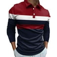 thumbnail image 1 of Cathalem Polos Polo pour Hommes Manches Longues Taille Régulière et Grande Taille Golf, Marine TG, 1 of 5