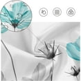 thumbnail image 2 of Extra Long Shower Curtain 72''''W x 84''''L Tall Teal Gray Floral Daisy Elegant Flower Grey Cute Wildflower Botanical Bathroom Curtains Accessories Polyester Fabric Waterproof 12 Pack Hooks, 2 of 6