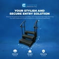 thumbnail image 2 of 3 Signature Spa Step Confer Plastics with Curved Handrails, Black, 36 Inch, 2 of 8