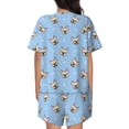 thumbnail image 3 of Naloa Cute French Bulldog Women's Short-Sleeved Pajama Set, Loungewear, Summer pajamas, Breathable Cozy - Large, 3 of 9