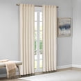 thumbnail image 3 of Pair of High Quality Velvet Fabric Indoor Blackout Curtains, Back Tab Curtain Panel for Living Room, Bedroom 95''x37'' - Ivory, 3 of 5