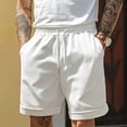 thumbnail image 2 of Afuyipoi Men’s Summer Pleated Chino Shorts, Straight-Leg Lightweight & Breathable Casual Shorts White Size 2XL, 2 of 7