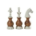 thumbnail image 5 of 9", 9", 8"H Brown Aluminum Metal King, Knight, Bishop Chess Sculpture, by DecMode (3 Count), 5 of 7