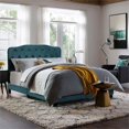 thumbnail image 3 of Pemberly Row Full Modern Performance Velvet Bed in Sea Blue Finish, 3 of 5
