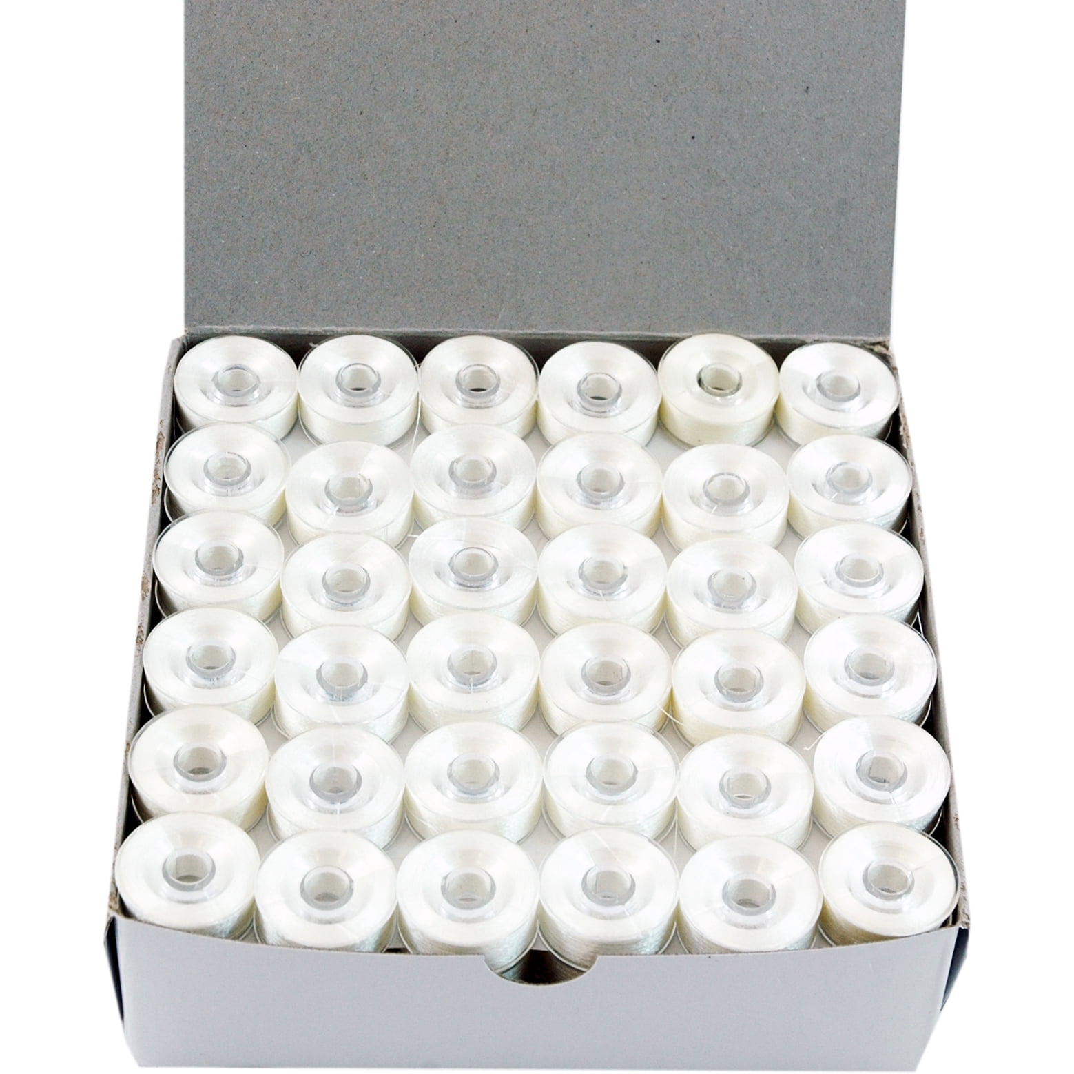 Threadart Prewound Embroidery Bobbins- 144 Count Per Box - White Plastic  Sided - A Style - 6 Options Available 
