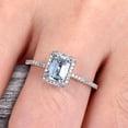 thumbnail image 2 of Classic And Stunning Look 10k White Gold 1.5 Carat Emerald Cut Aquamarine Engagement Ring, 2 of 6