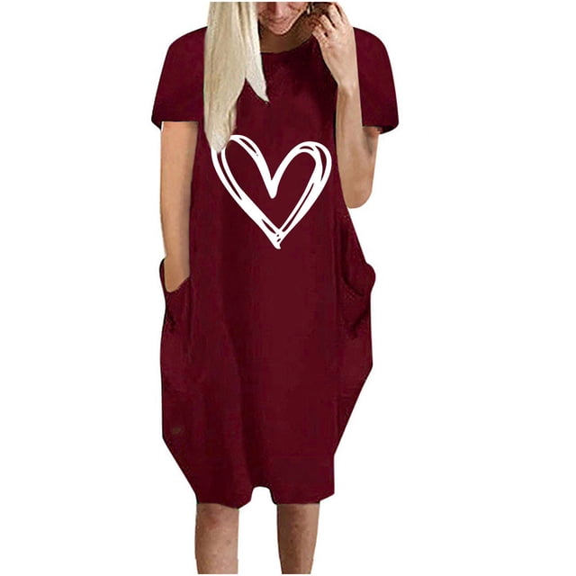 WILLBEST Vestido Casual Con Estampado Floral Para Mujer, Vestido Casual De Verano, Cómodo Y Elegante Para Uso Diario.