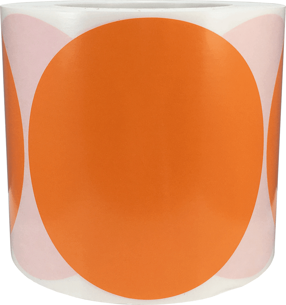 Orange Color Coding Inventory Circle Stickers, 2.5 Inches Round, 500
