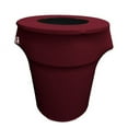 thumbnail image 2 of LA Linen Stretch Spandex Trash Can cover 44-Gallon Round,Fuchsia, 2 of 7