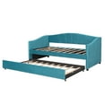 thumbnail image 6 of Upholstered Daybed Sofa Bed Twin Size With Trundle Bed and Wood Slat ,Blue, 6 of 13