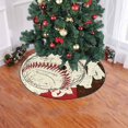 thumbnail image 2 of FMSHPON Baseball Xmas Christmas Tree Skirt Stand Mat for Holiday Party Decoration Indoor Outdoor 36 inches, 2 of 3