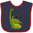 thumbnail image 3 of Inktastic I Love My Mom with Baby and Mommy Brontosaurus Boys or Girls Baby Bib, 3 of 4