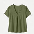 thumbnail image 4 of cfhntfmh Spring Tops for Women Casual V Neck Cotton Blend Shirts Short Sleeve Loose Fit Lightweight Blouse Tunics, 4 of 7