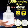 thumbnail image 2 of Portable Outdoor BBQ Camping Lights USB Rechargeable Lamp LED Emergency Bulb Hook High Power Tents Lantern Night Lights Bulb, 450W, 2 of 7