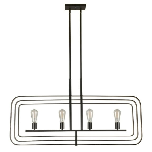 7096-04-42-Forte Lighting-Kineo - 4 Light Linear Chandelier-23 Inches Tall and 3 Inches Wide