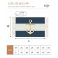 thumbnail image 2 of Yellow Anchor Nautical Bathroom Rug 2'x3', Navy Blue White Striped Low Profile Front Entryway Rug with Tassels, Woven Cotton Washable Kitchen Mat Carpet for Foyer Bedroom Back Door Decor, 2 of 9
