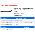 thumbnail image 2 of Steering Shaft - Compatible with 1995 - 2002 Dodge Ram 3500 Standard Cab Pickup 1996 1997 1998 1999 2000 2001, 2 of 2