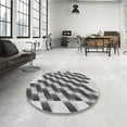 thumbnail image 4 of Ahgly Company Machine Washable Indoor Round Transitional Carbon Gray Area Rugs, 7' Round, 4 of 7