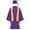 Purple, variant on Miutii Unisex Teens School Graduation Gown Set V-neck Long Sleeve Zip Robe with Hat Stole and Tassel Purple 8-9