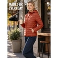 thumbnail image 4 of TRYSIL Women's Lightweight Puffer Jacket Packable Hooded Full-Zip Layering Coat, 4 of 8