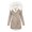 Khaki, variant on Women Winter Cotton Coat Plus Size Faux Fur Hood Fleece-lined Zip-up Press Button Closure Jacket Windproof Mid Length Slim Fit Outerwear