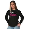 thumbnail image 4 of Beat Breast Cancer Support Awareness Women Plus Size Long Sleeve Graphic Tee Brisco Brands 2X, 4 of 5