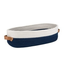 MANHUJI Cotton Rope Sorting Basket Tabletop Miscellaneous Accessories Storage Basket Snack Light Storage Basket (Navy Blue,One Size)