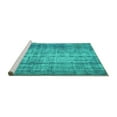thumbnail image 2 of Ahgly Company Machine Washable Indoor Rectangle Abstract Turquoise Blue Contemporary Area Rugs, 6' x 9', 2 of 4