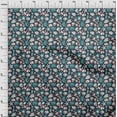 thumbnail image 4 of oneOone Cotton Flex Teal Green Fabric Sea Shells Pattern Quilting Supplies Print Sewing Fabric By The Yard 40 Inch Wide, 4 of 6