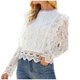 thumbnail image 1 of Tops de Otoño Para Mujer Camisas de Cuello Redondo Hueco de Encaje Erógeno de Manga Larga A La Moda Odeerbi ODB181019, 1 of 5