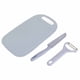 thumbnail image 3 of Juego de tabla de cortar de cocina 3 en 1, de plástico PP, con pelador y cuchillo, accesorio de cocina, color azul, 3 of 8