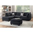 thumbnail image 2 of Black Polyfiber Fabric Left or Right Hand Chaise Reversible SECTIONAL Set with Ottoman, 2 of 3